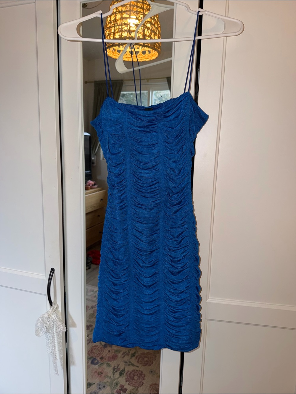 Blue Ruched homecoming dress